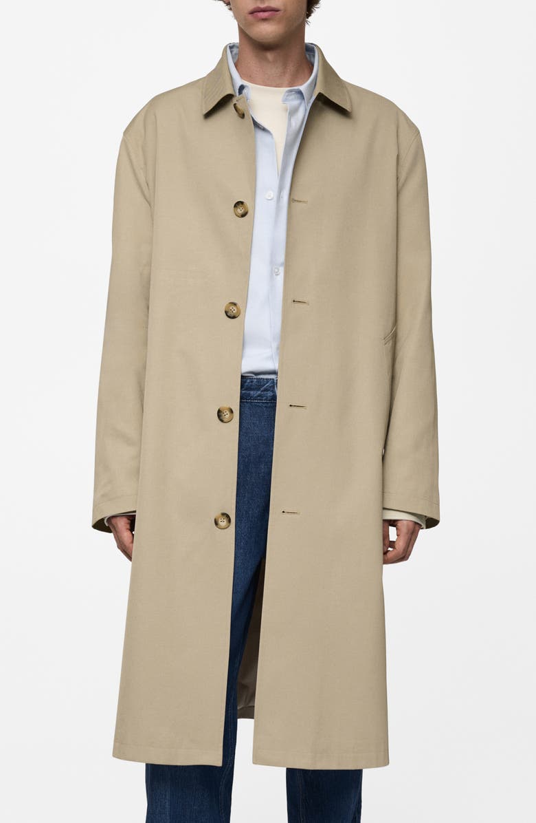MANGO Water Repellent GabardineTrench Coat, Main, color, 