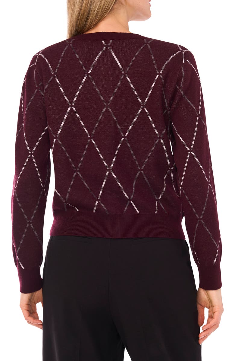 Ted Baker Argyle Cardigan, Alternate, color, Chocolate Burgundy
