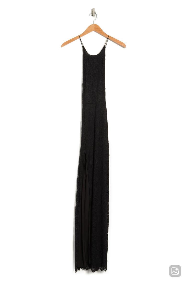 Vesta Stretch Lace Maxi Dress, Alternate, color, BLACK