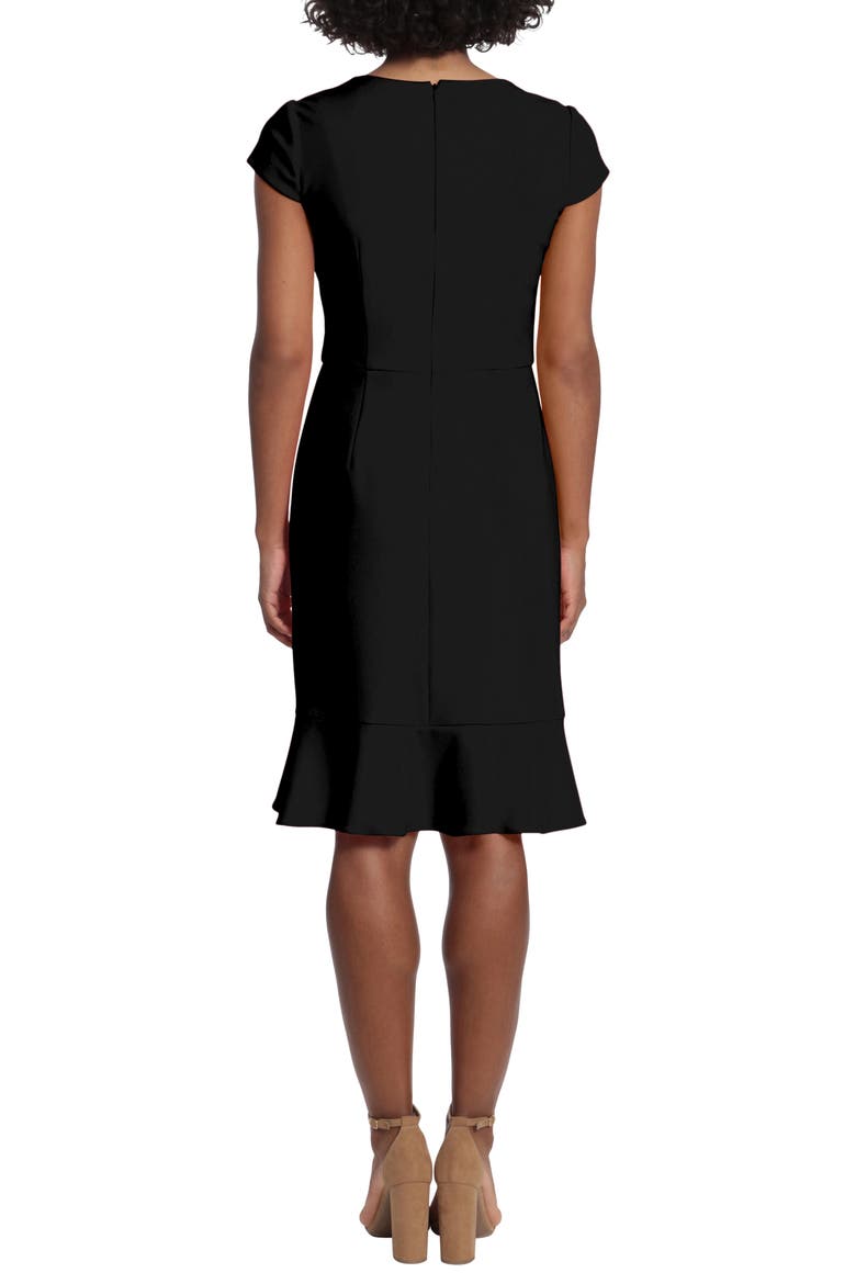 Ruffle Faux Wrap Dress, Alternate, color, BLACK