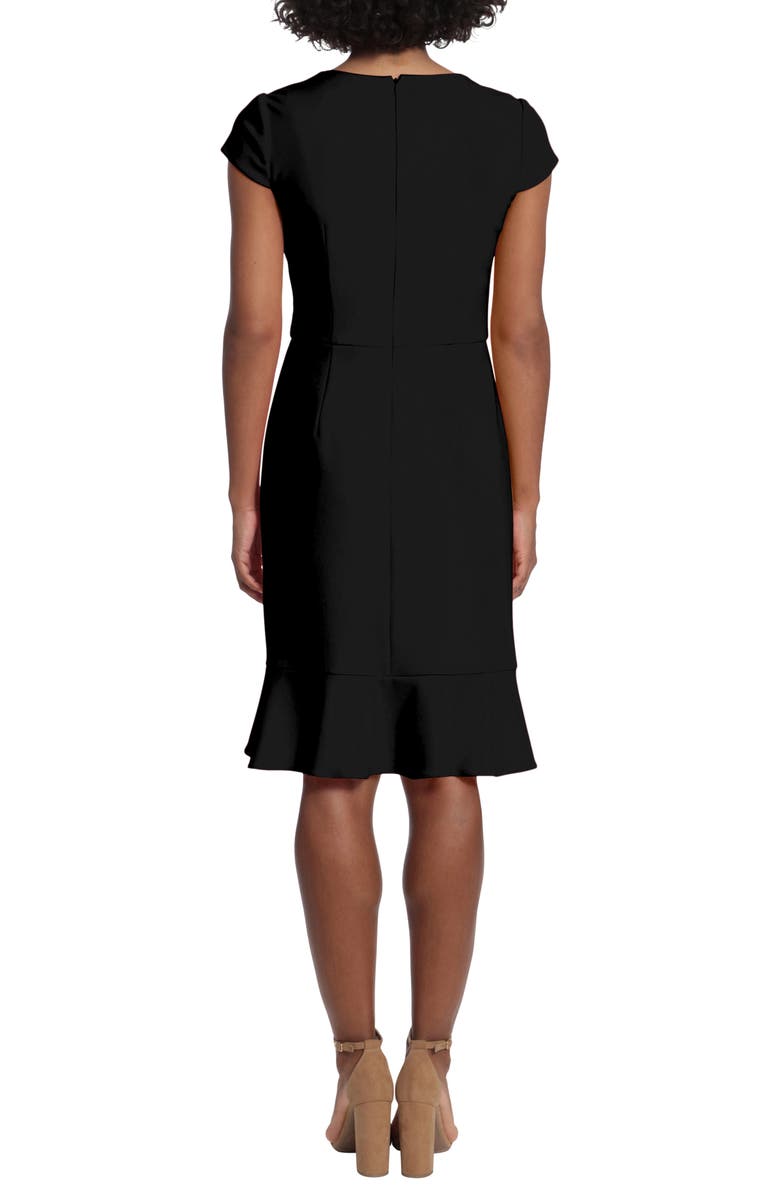 London Times Ruffle Faux Wrap Dress, Alternate, color, Black