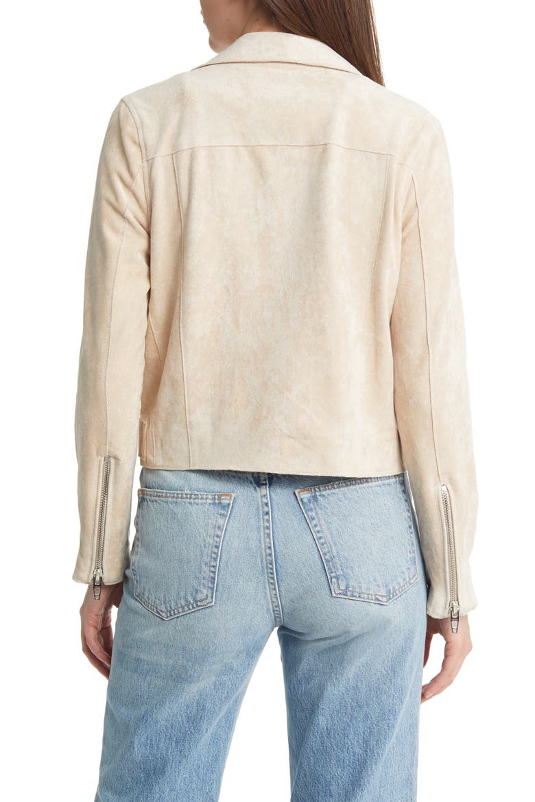 Faux Suede Moto Jacket, Alternate, color, BRICKWALL