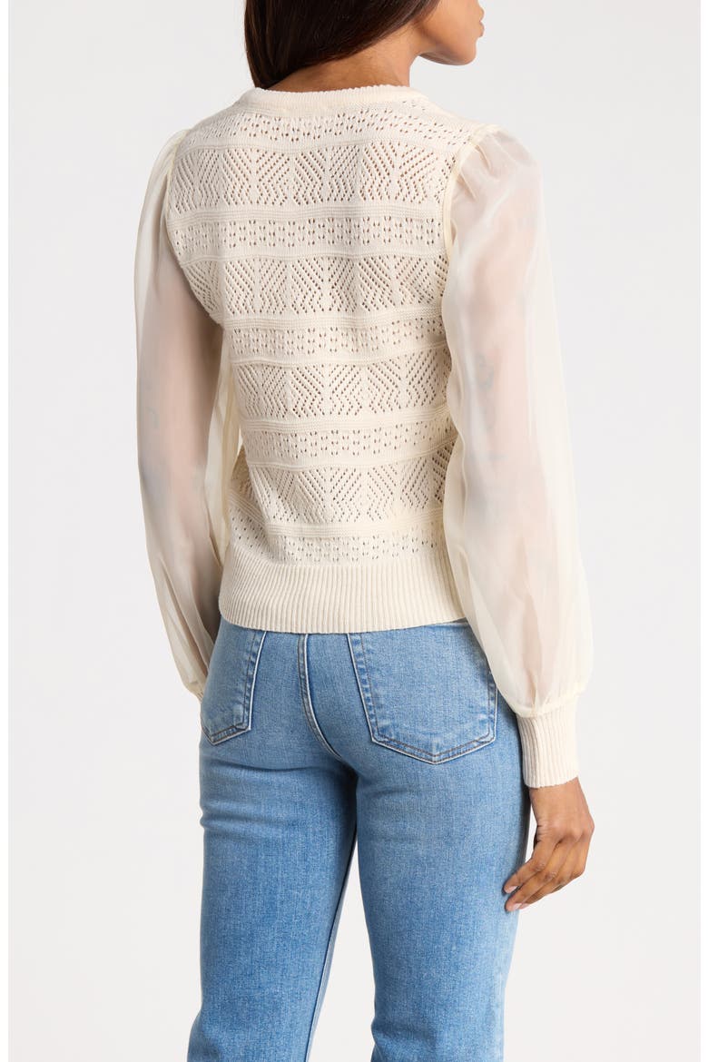 Ann Contrast Sleeve Pullover Top, Alternate, color, VINTAGE CREAM