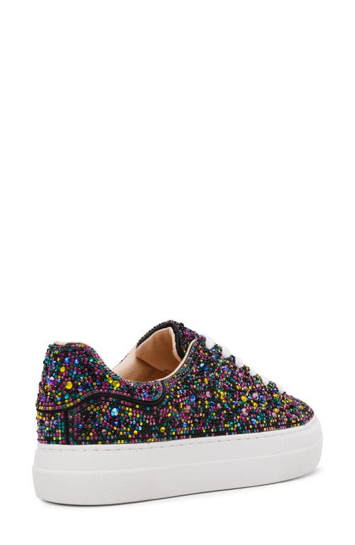 Betsey Johnson Sidny Crystal Pavé Platform Sneaker In Multi