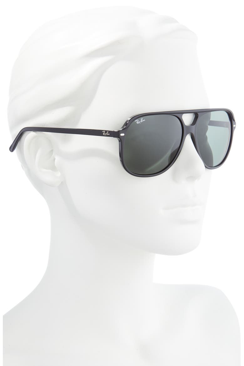 Bill 60mm Square Sunglasses, Alternate, color, BLACK/ GREEN