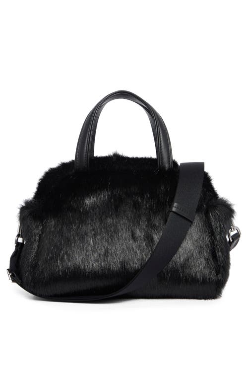 Kate Spade New York Puffed Faux Fur Satchel In Black