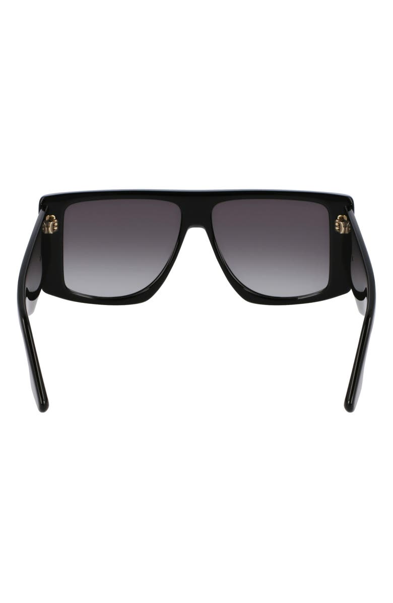 Victoria Beckham VB Monogram 51mm Rectangular Sunglasses, Alternate, color, Black