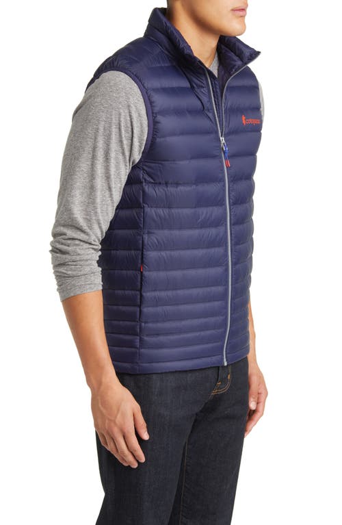 Cotopaxi Fuego Water Resistant 800 Fill Power Down Vest In Blue