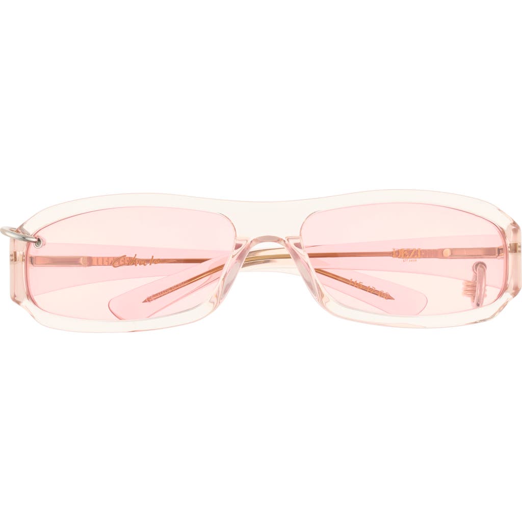 Dezi Chula 60mm Wrap Sunglasses In Crystal Pink/blush