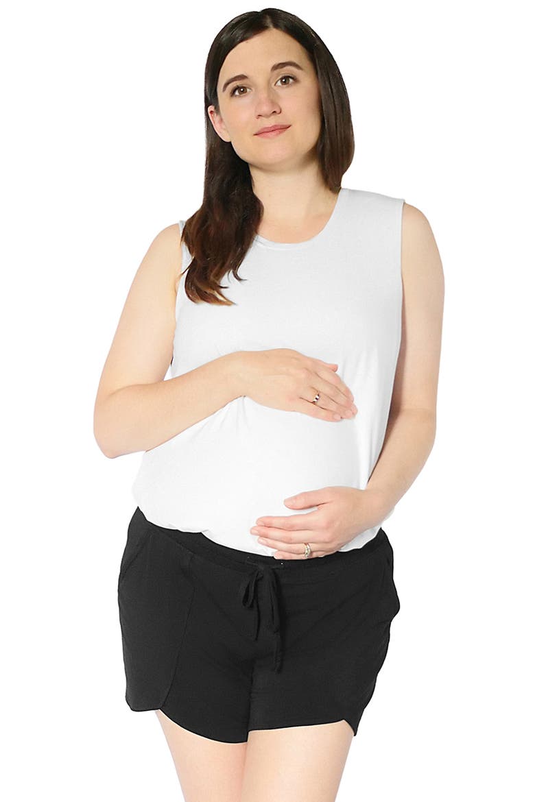 Maternity & Postpartum Lounge Short, Alternate, color, BLACK