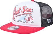 New Era Men's New Era White/Red Boston Red Sox Retro Script Trucker 9FIFTY Snapback Hat