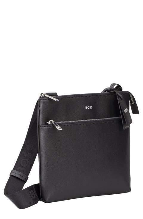 Large Zair Bonded Leather Messenger Bag
