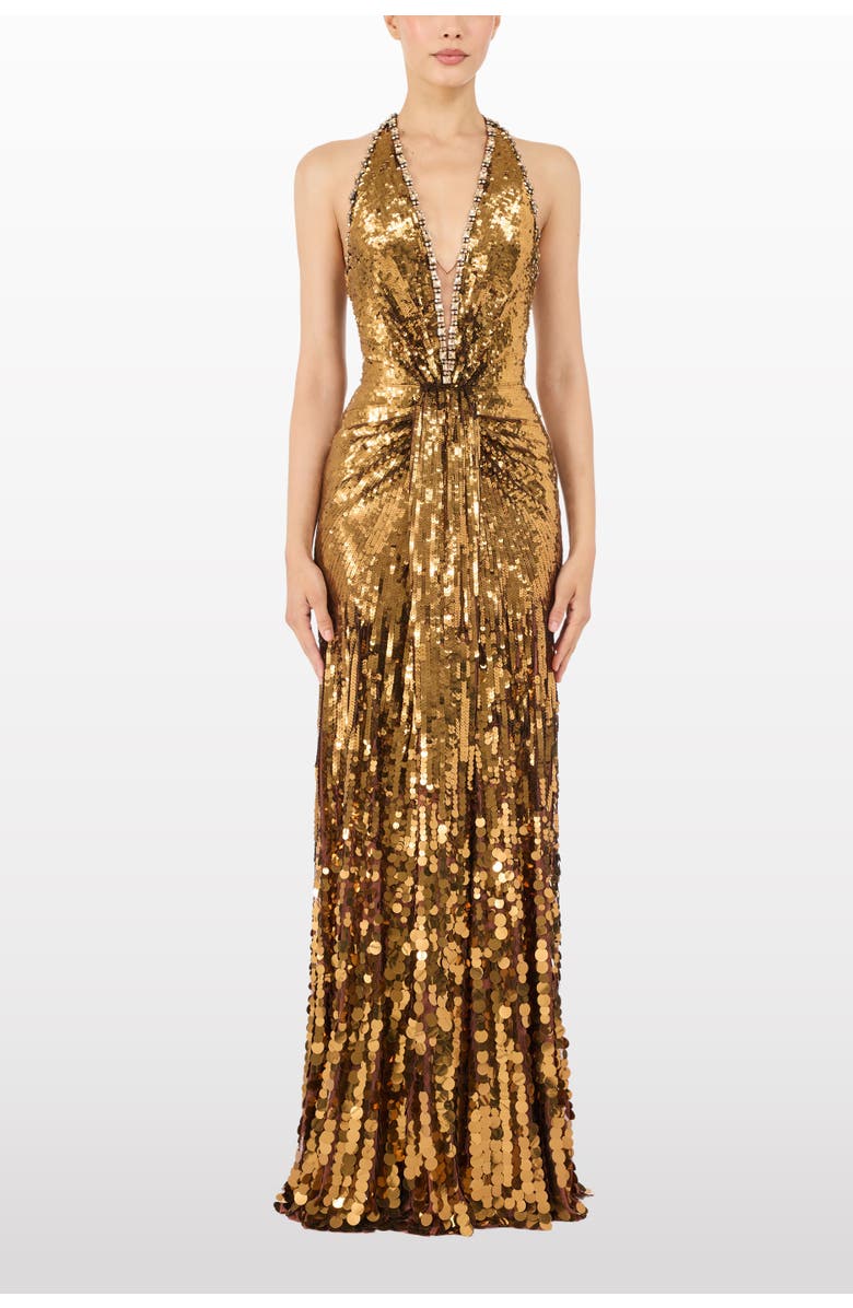 Jenny Packham Lisette Sequin-Embellished Maxi Dress, Alternate, color, Bronze