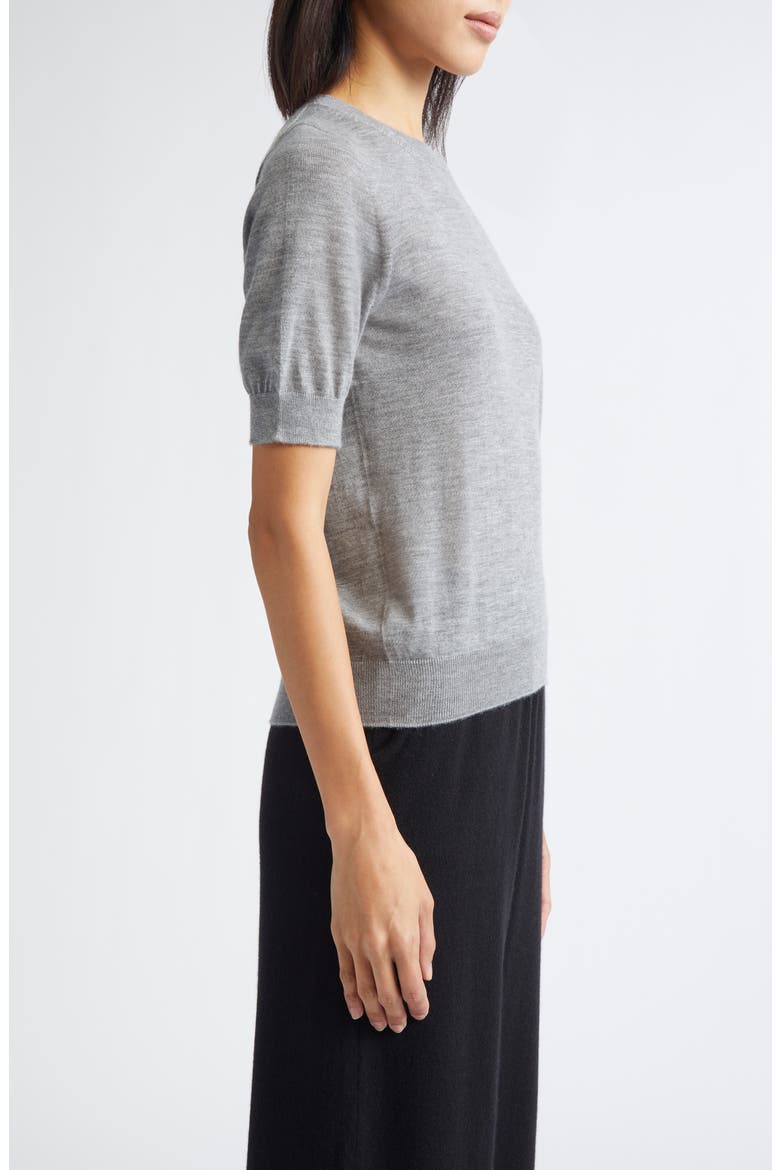 Classic Cashmere Short Sleeve Sweater, Alternate, color, LIGHT GREY
