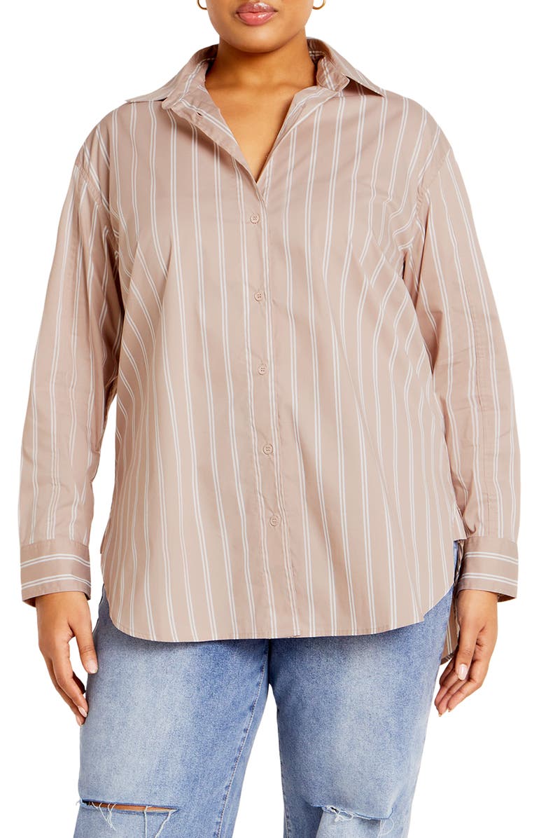 City Chic Celine Stripe Shirt, Main, color, 
