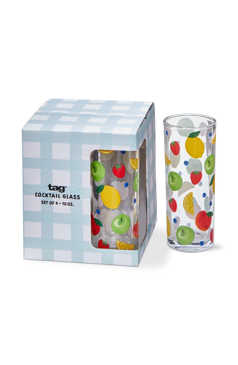 tag Fresh Pick Drinking Glasses Set of 4 Dishwasher Safe, Main, color, Multicolored