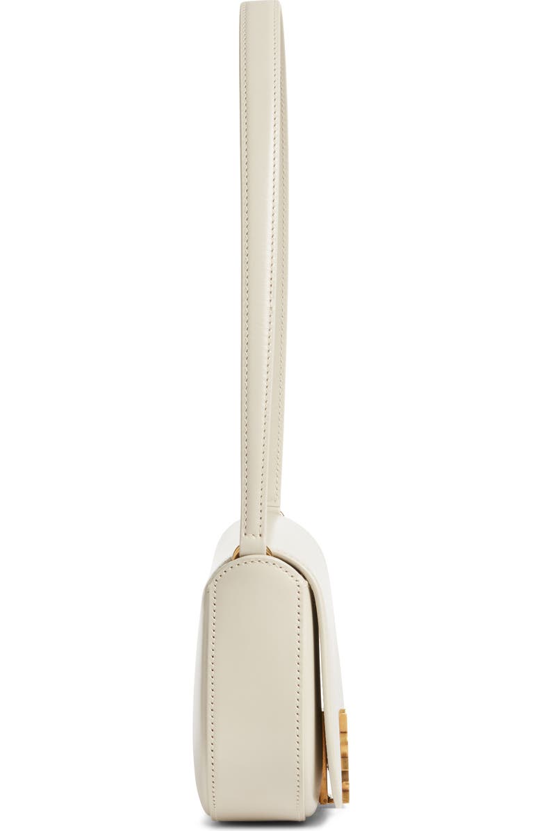 Saint Laurent Mini Cassandre Flap Leather Shoulder Bag, Alternate, color, Cream Soft