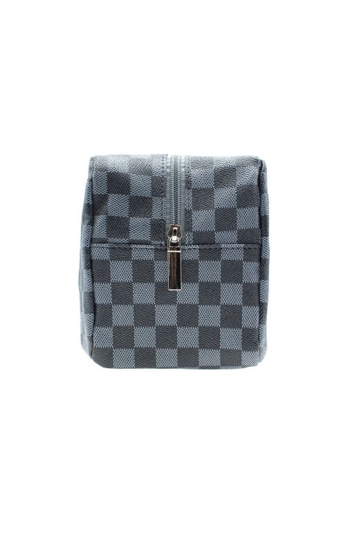Youzey Checkered Toiletry Bag In Brown