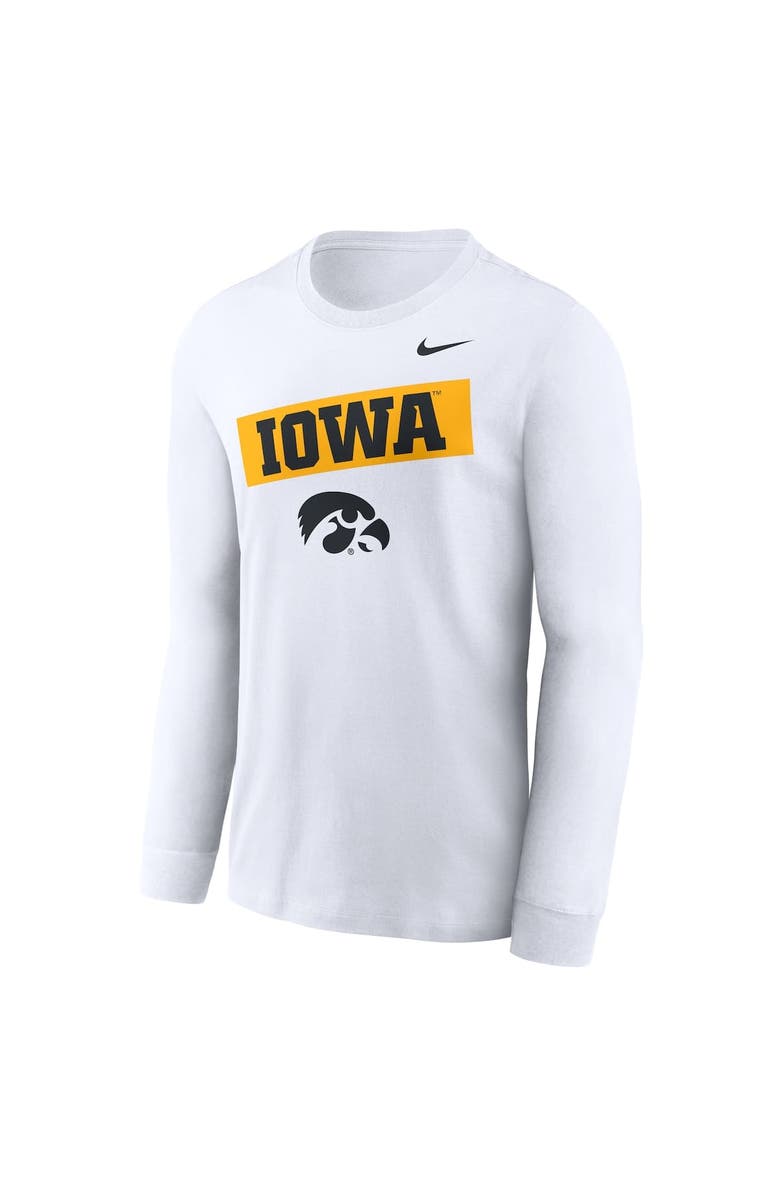 Nike Men's Nike White Iowa Hawkeyes Two-Hit Classic Location Long Sleeve T-Shirt, Alternate, color, White