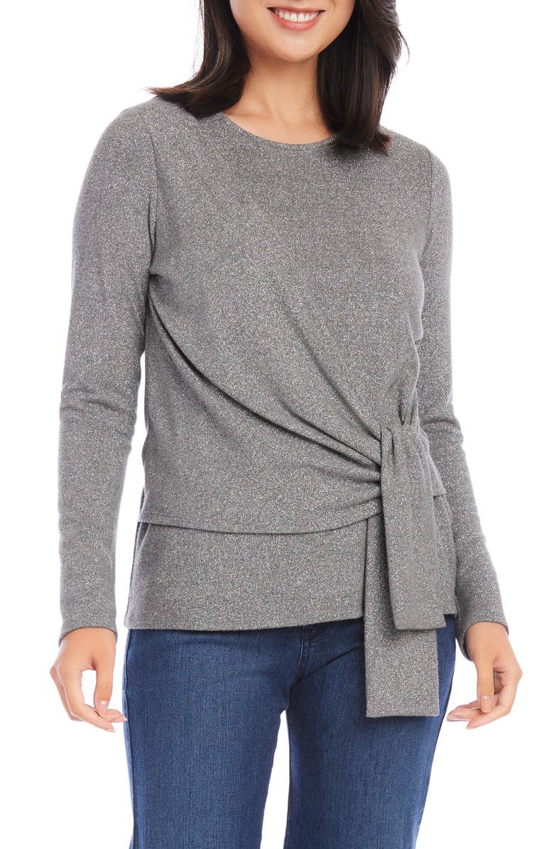 Karen Kane Metallic Drape Front Top, Main, color,