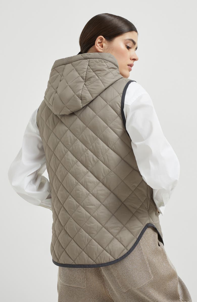 Brunello Cucinelli Quilted vest, Alternate, color, Light Brown