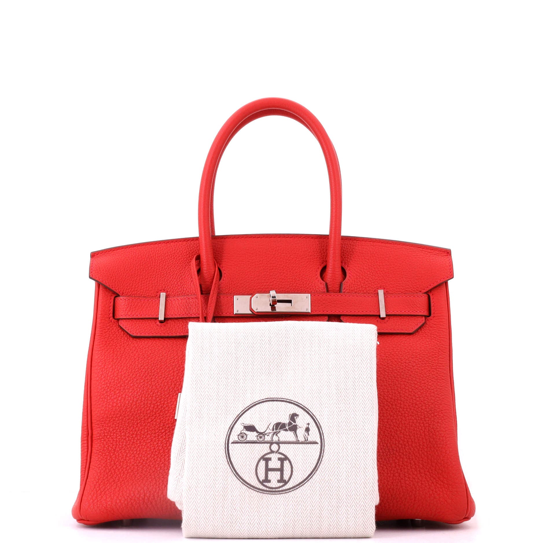 Birkin Handbag Red Togo with Palladium Hardware 30, Alternate, color, Geranium