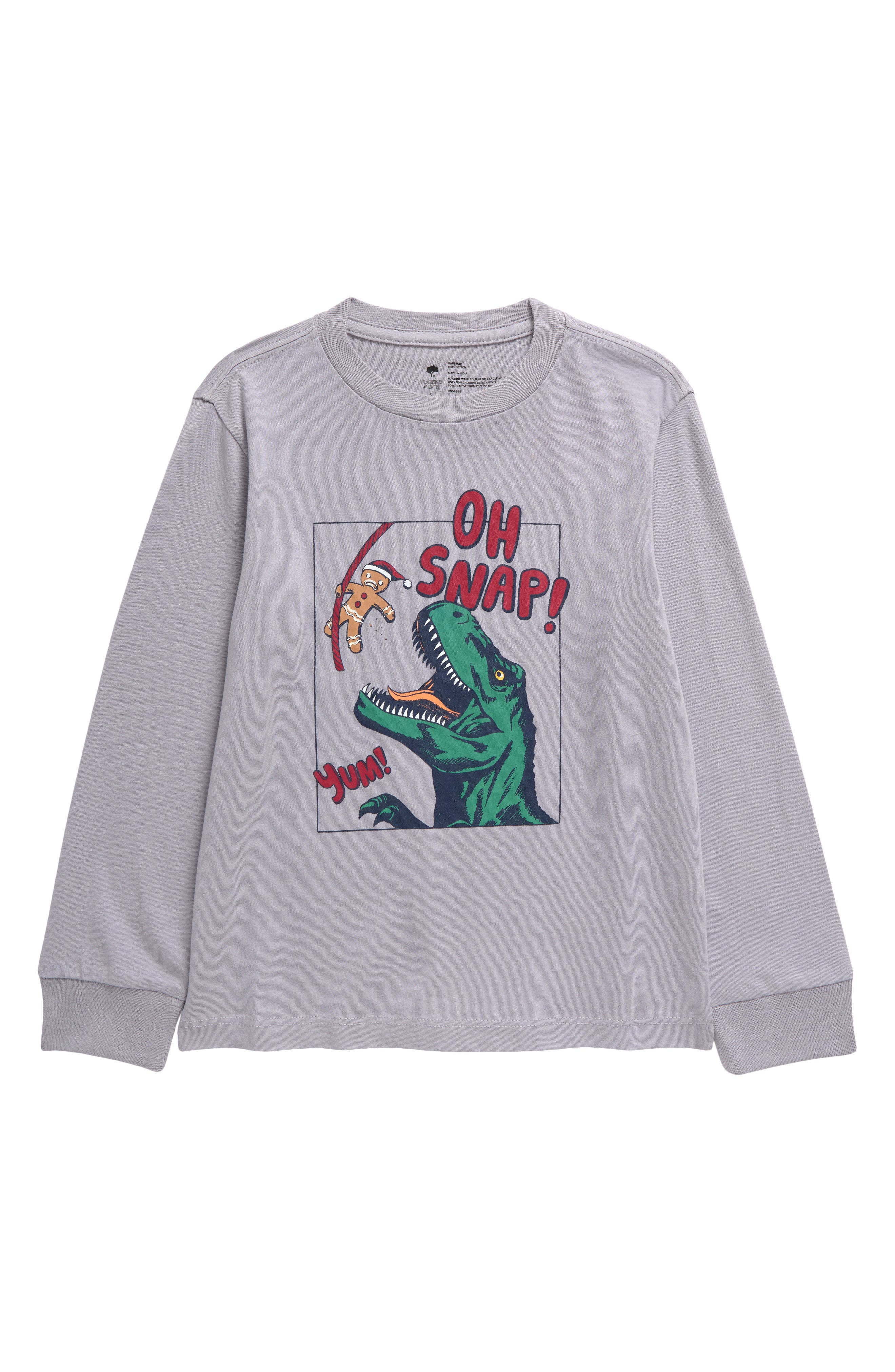 Tucker + Tate Kids' I Tried Long Sleeve Graphic T-Shirt in Grey Sleet Oh Snap 