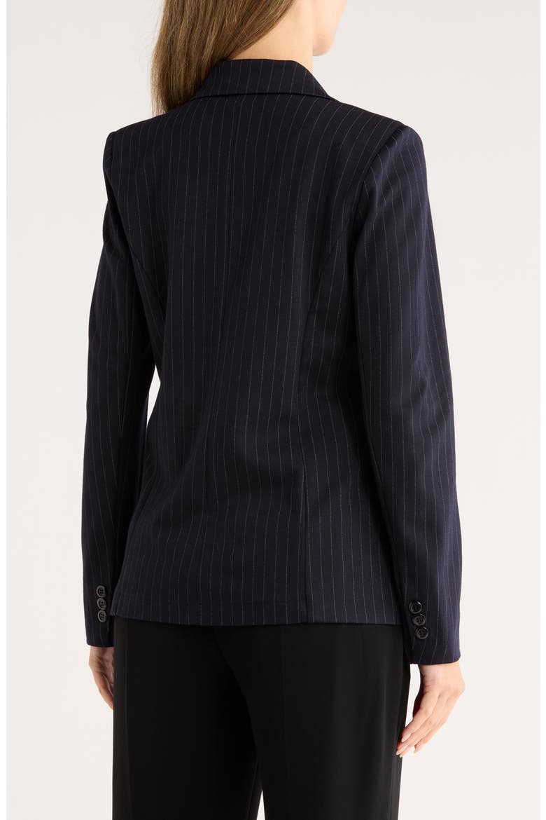 Pinstripe Ponte Blazer, Alternate, color, NAVY