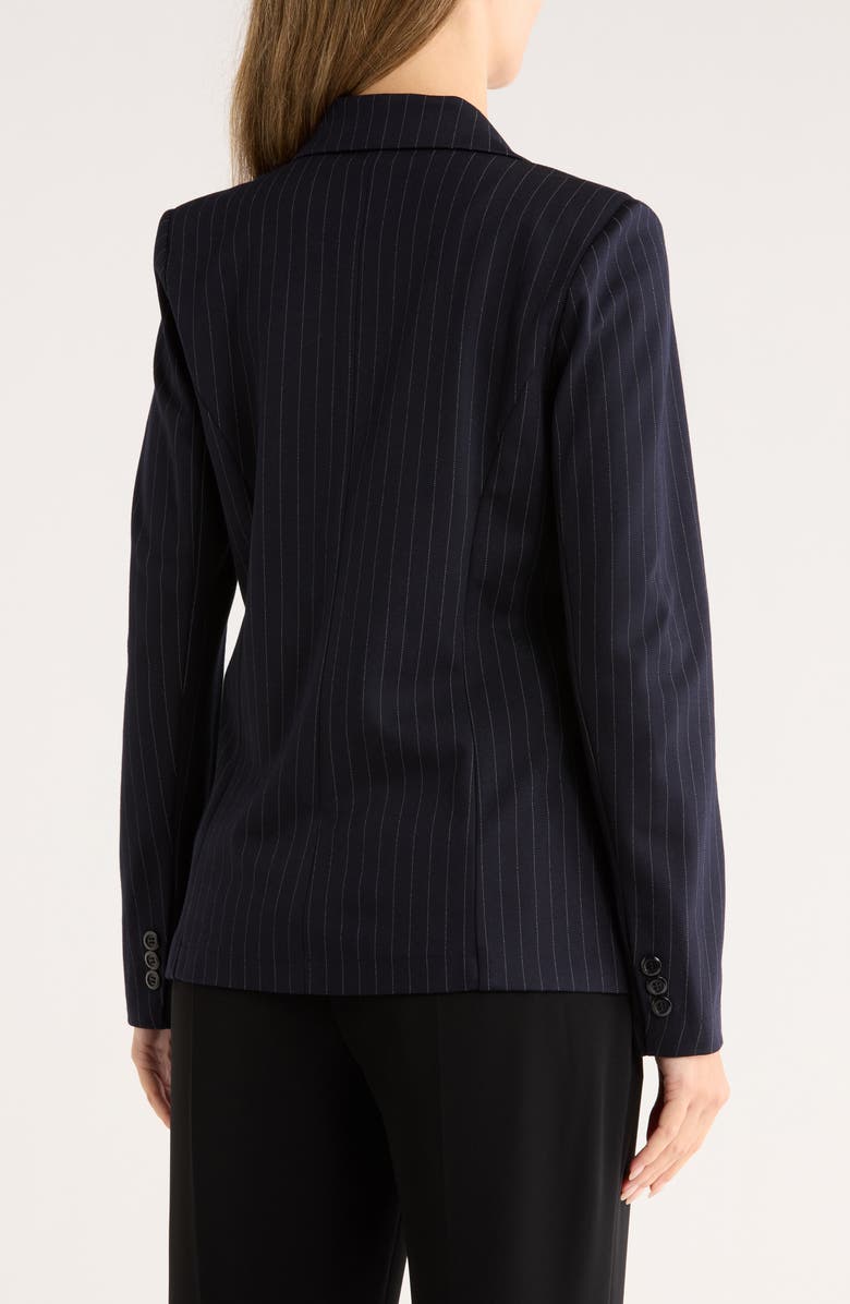 Amanda & Chelsea Pinstripe Ponte Blazer, Alternate, color, Navy