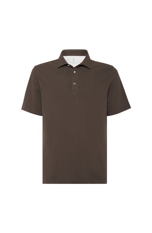Brunello Cucinelli Piqué Polo Shirt In Brown
