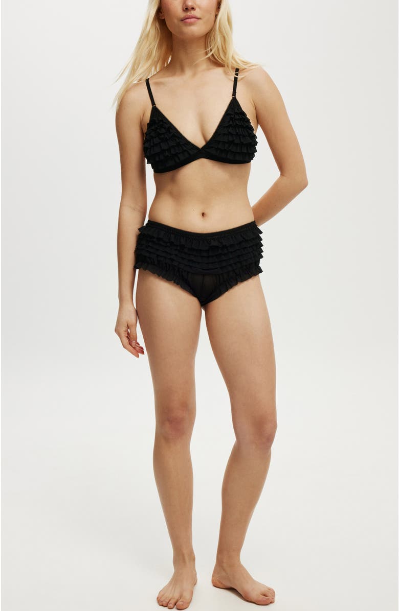 COTTON ON BODY Women's Rara Ruffle Triangle Bralette, Alternate, color, 