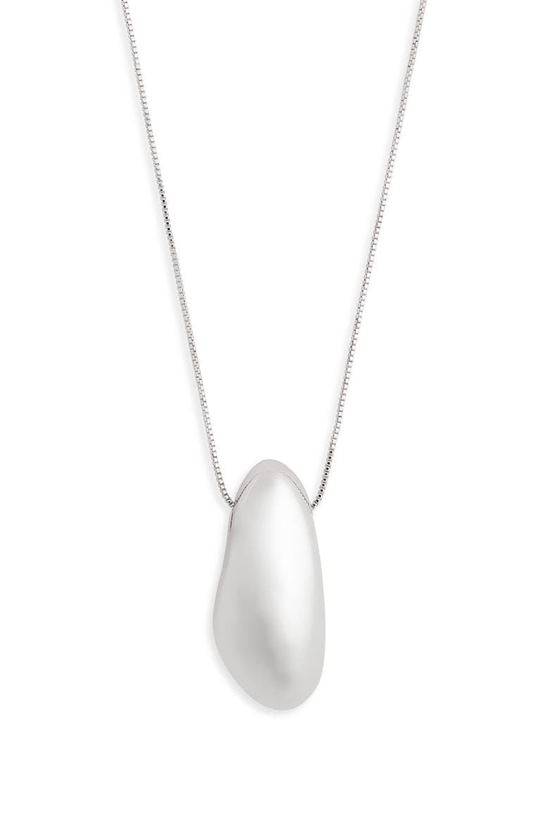 Teardrop Pendant Necklace, Main, color, SILVER