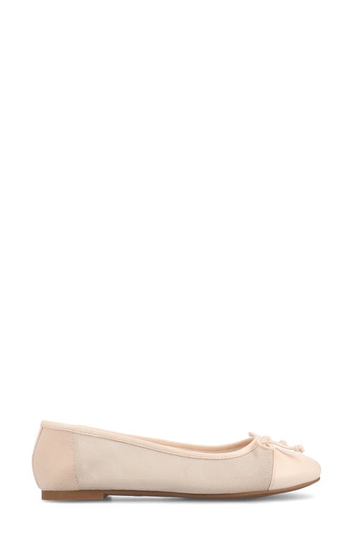 Shop Journee Collection Kaiah Ballet Flat In Mesh/blush
