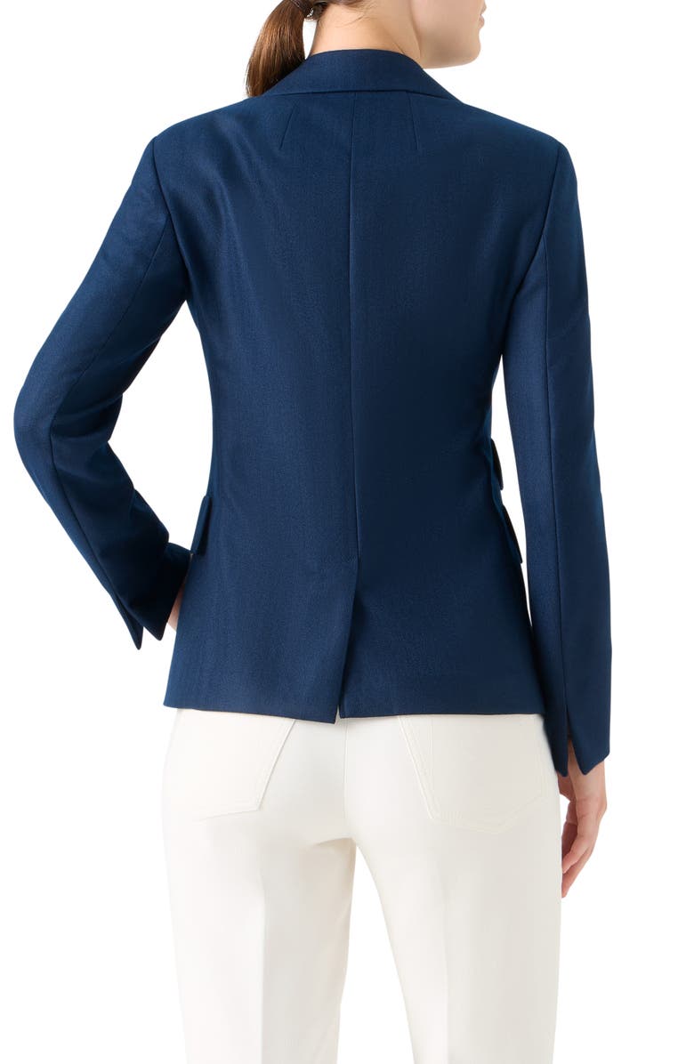 Akris Hans Herringbone Cashmere Blazer, Alternate, color, Navy