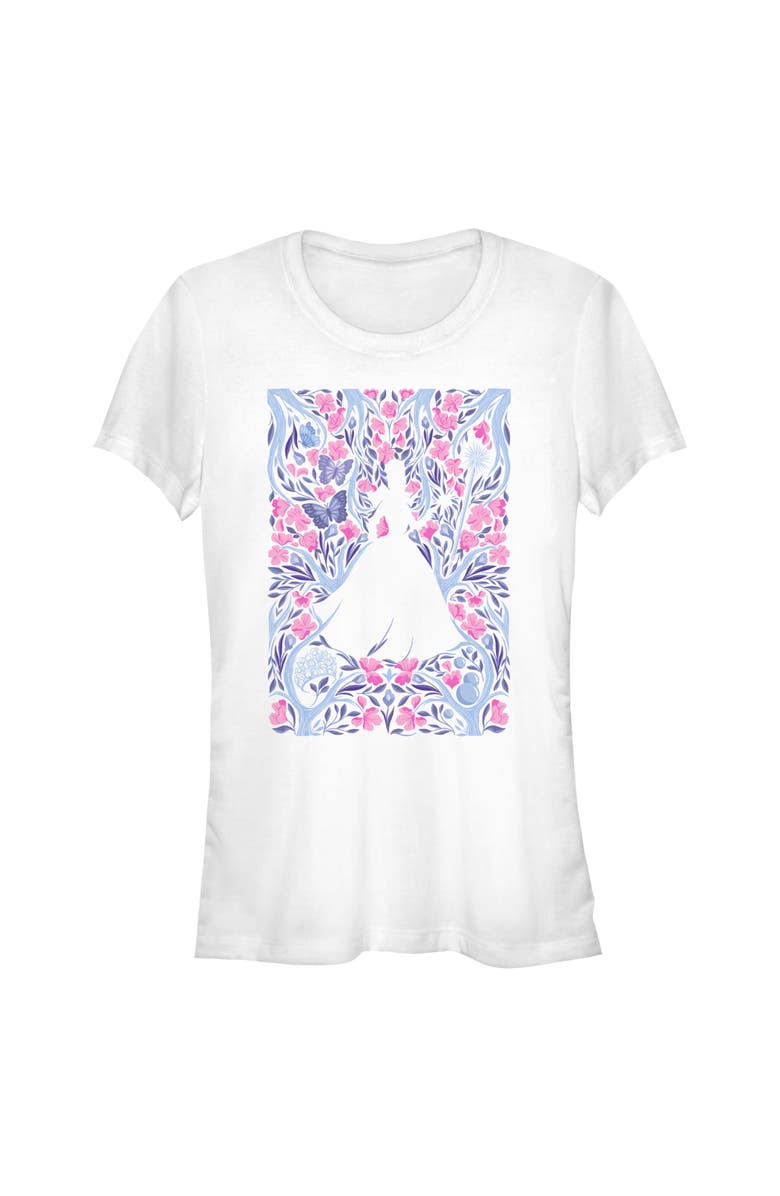 Wicked: For Good Junior's Wicked For Good Glinda Floral Purple and Pink Poster  Graphic T-Shirt, Main, color, White