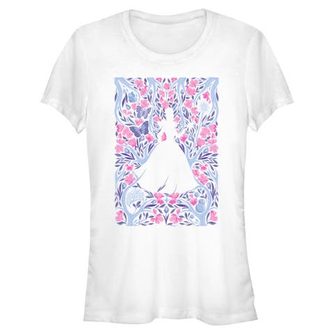 Junior's Wicked For Good Glinda Floral Purple and Pink Poster  Graphic T-Shirt