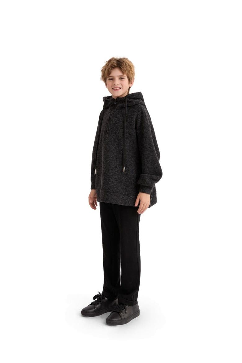 Half-Zip Hooded Sweatshirt, Alternate, color, Grey