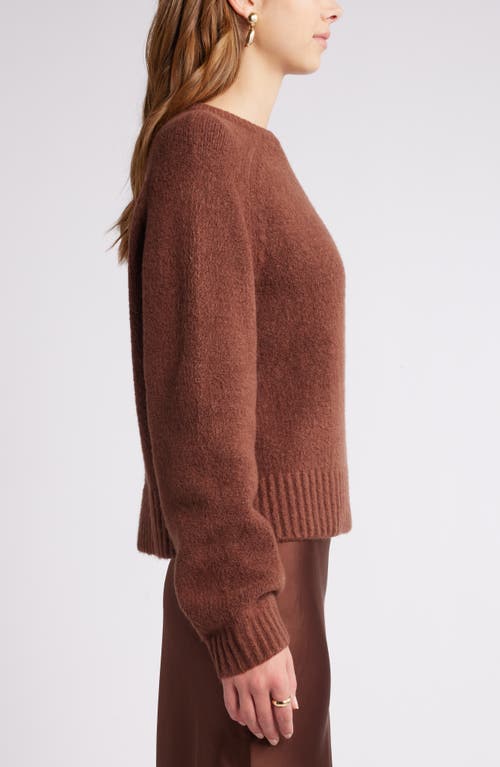 Open Edit Boxy Crewneck Sweater In Brown Soil