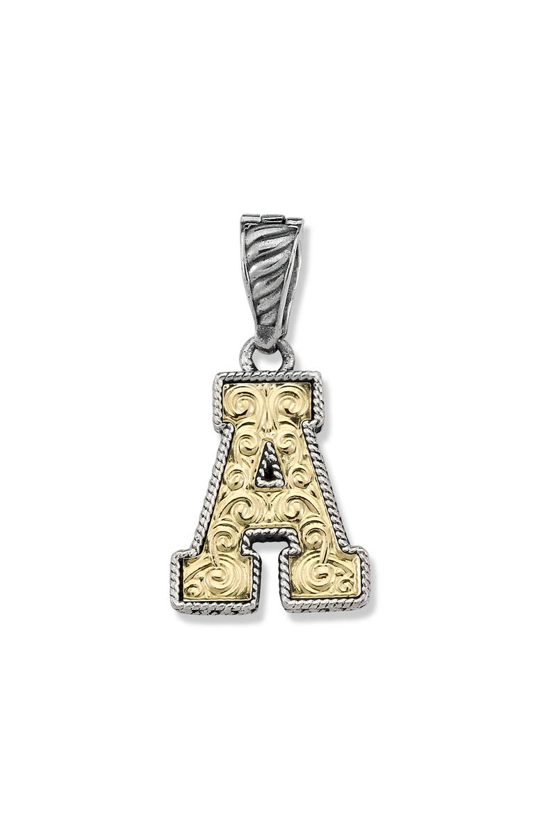 SAMUEL B. Two-Tone Initial Pendant, Main, color, Silver/Gold A