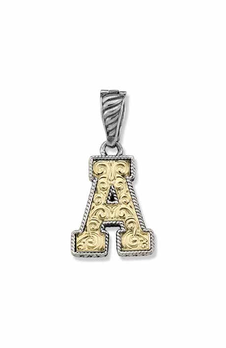 SAMUEL B. Two-Tone Initial Pendant