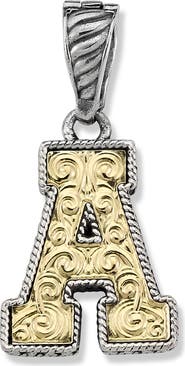 SAMUEL B. Two-Tone Initial Pendant