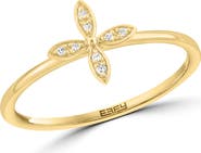 EFFY 14K Yellow Gold Diamond Flower Ring