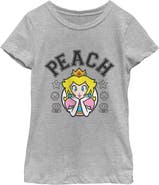 NINTENDO Girl's Nintendo Peach Varsity Badge Graphic T-Shirt