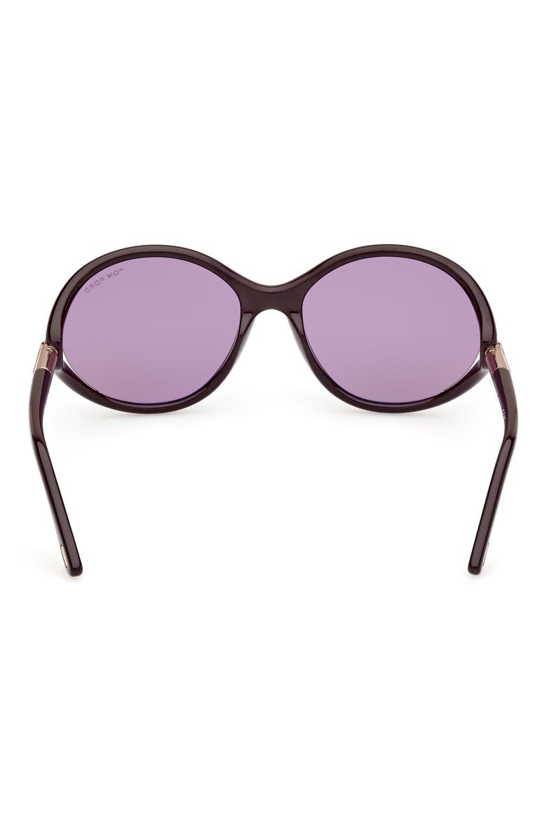 Melody 59mm Round Sunglasses, Alternate, color, SHINY DARK BROWN / GRADIENT