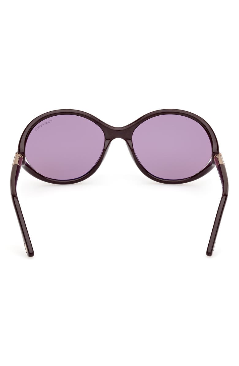 TOM FORD Melody 59mm Round Sunglasses, Alternate, color, Shiny Dark Brown / Gradient