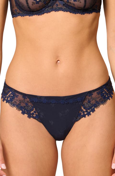 'Wish' Embroidered Tanga Thong