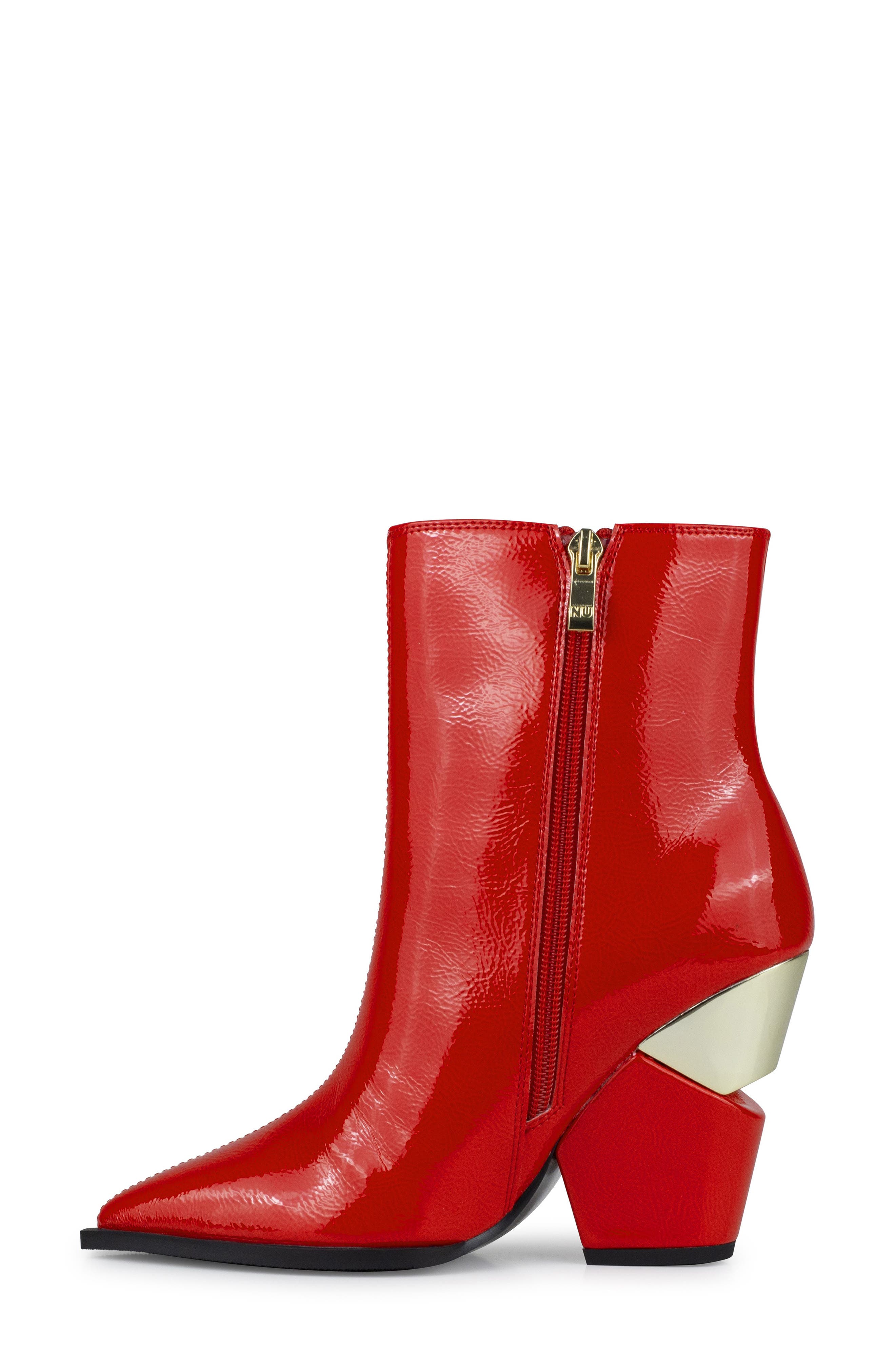 Galaxy Pointed Toe Wedge Boot, Alternate, color, RED
