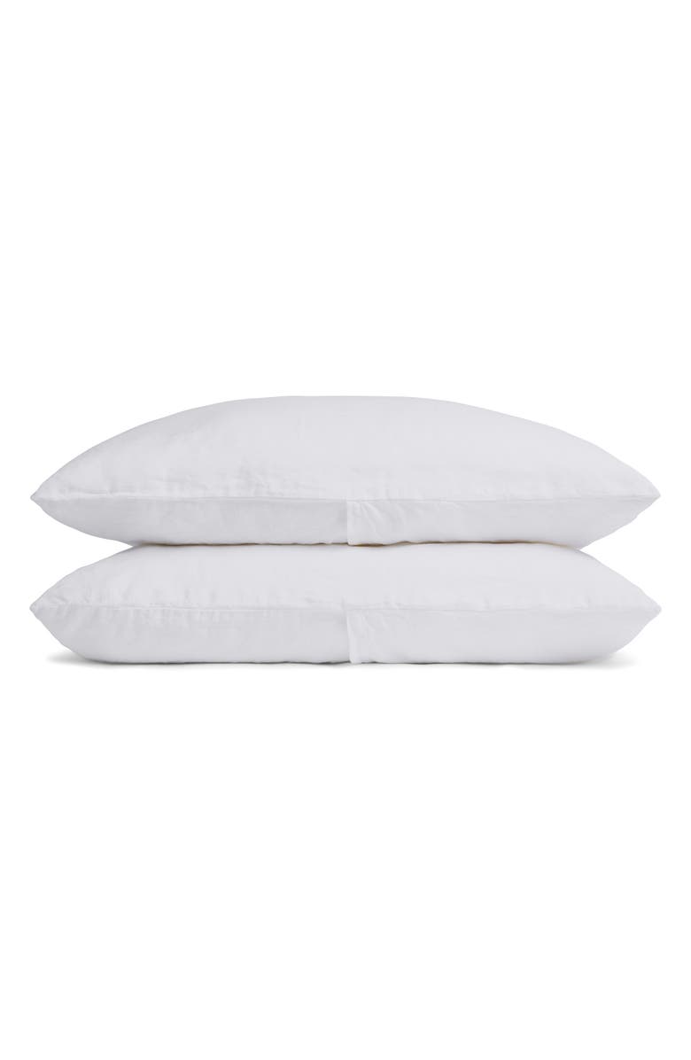 Parachute Set of 2 Linen Pillowcases, Main, color, White