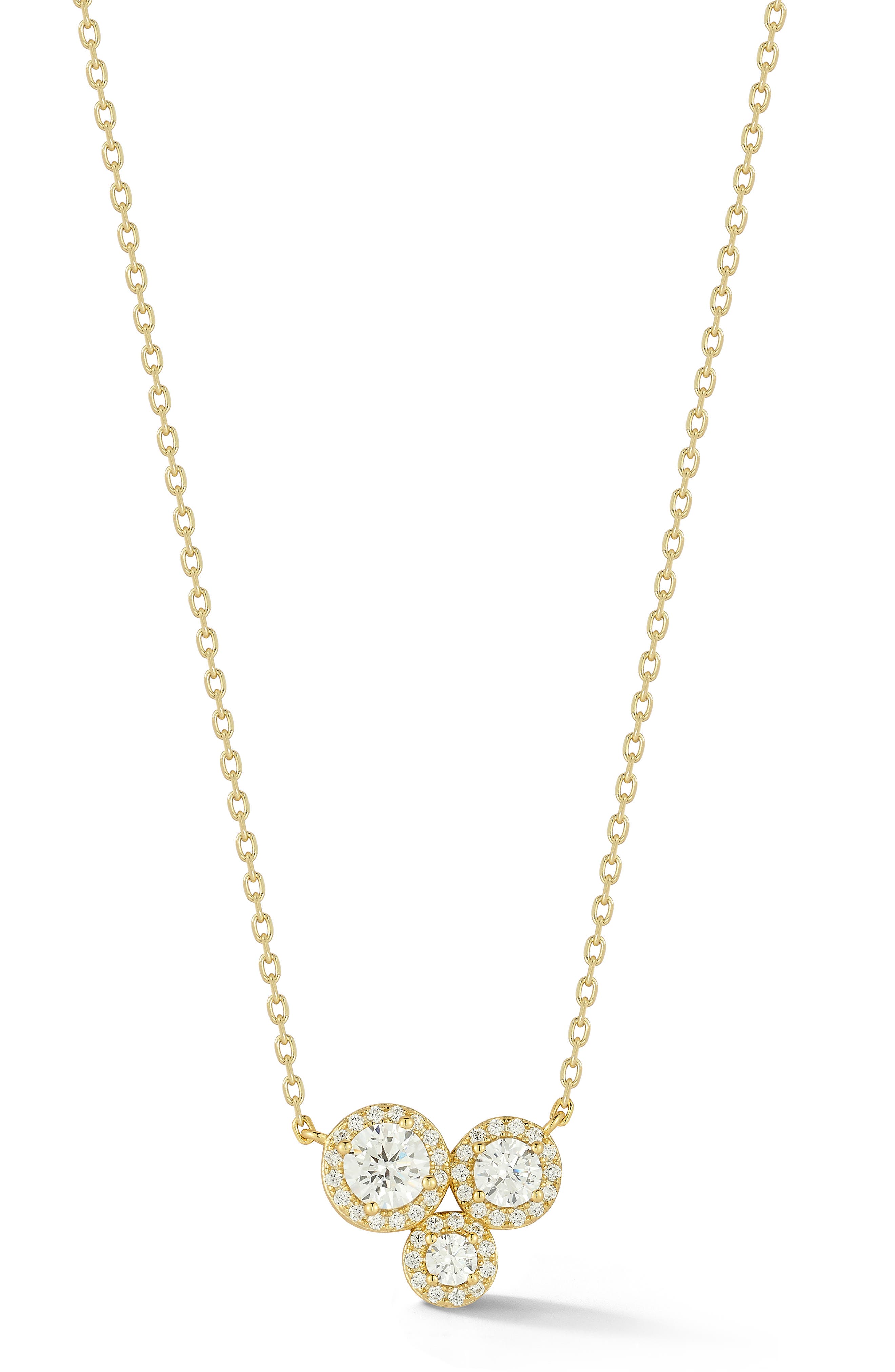 Cluster Cubic Zirconia Pendant Necklace