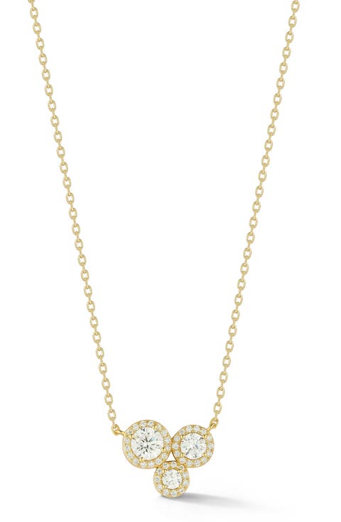 Cluster Cubic Zirconia Pendant Necklace